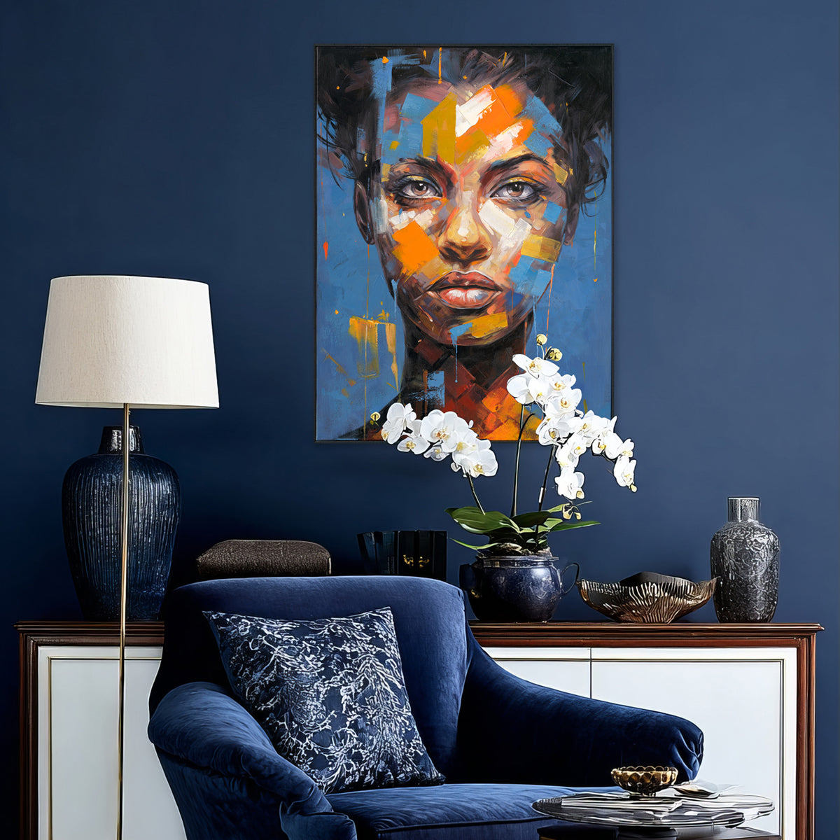 Bold Gaze Abstract Portrait Painting #P2617