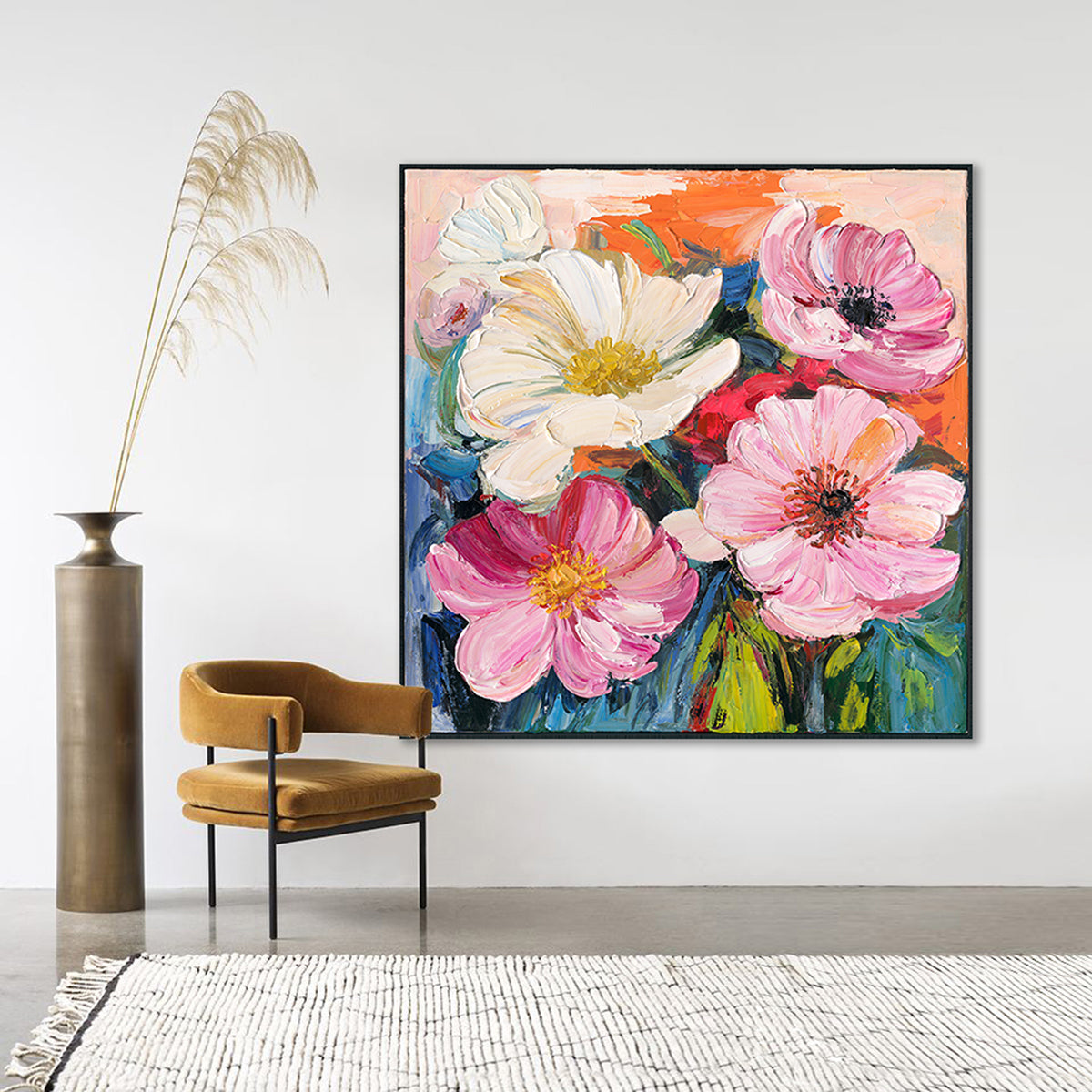 Colorful Floral Oil Painting #P2631