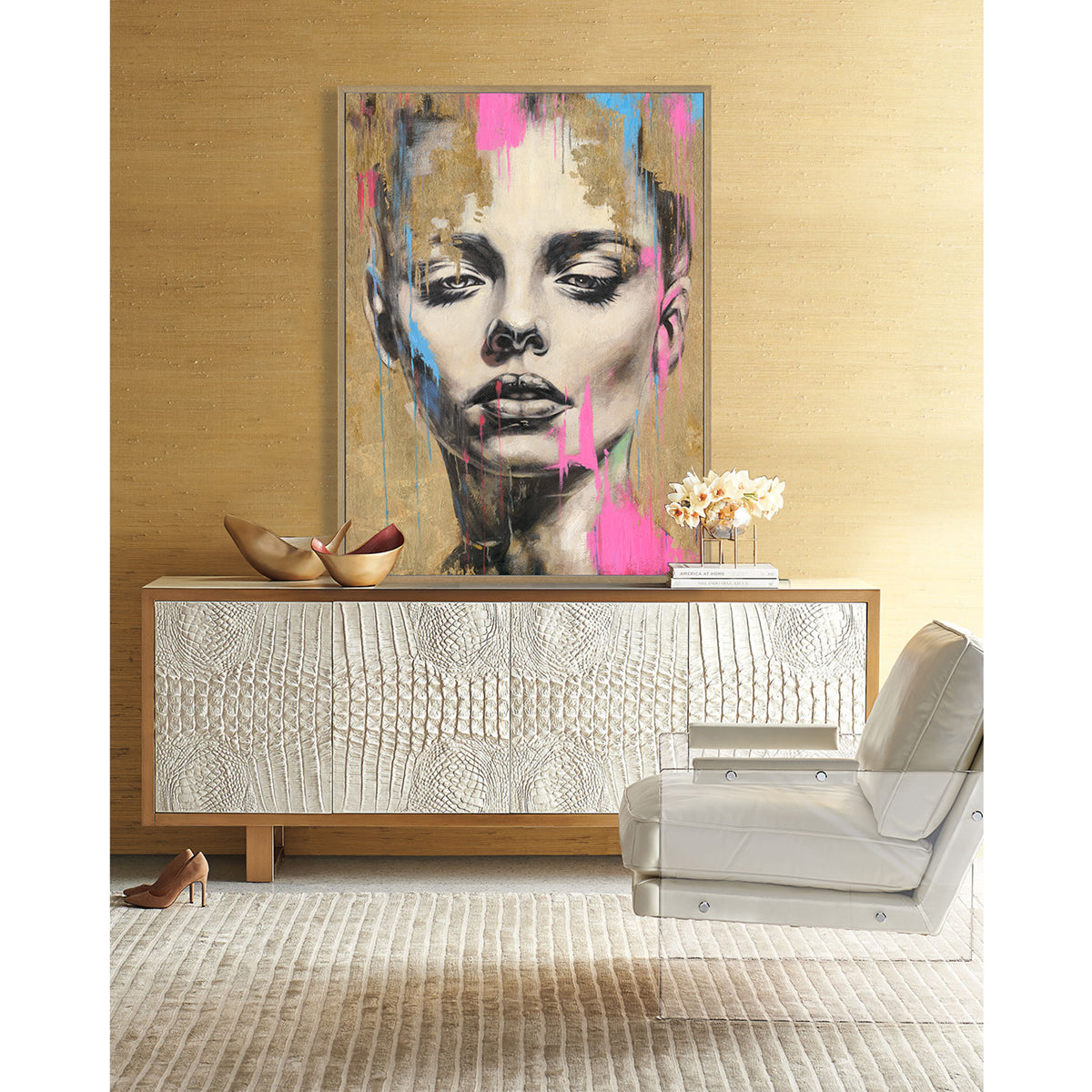 Gold Texture Female Portrait #P2632