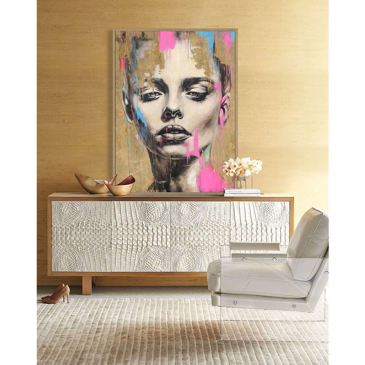 Gold Texture Female Portrait #P2632