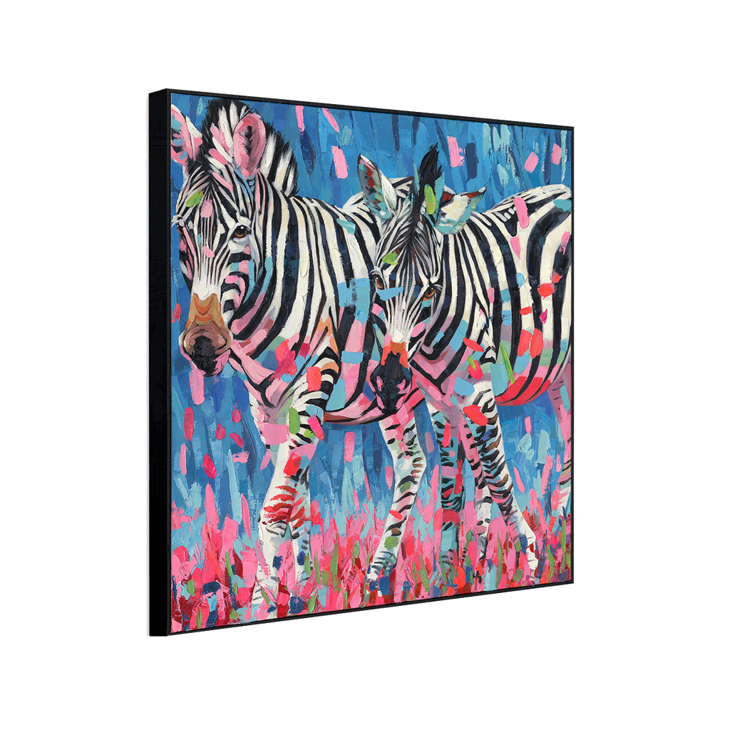 Colorful Zebra Oil Painting #P2646