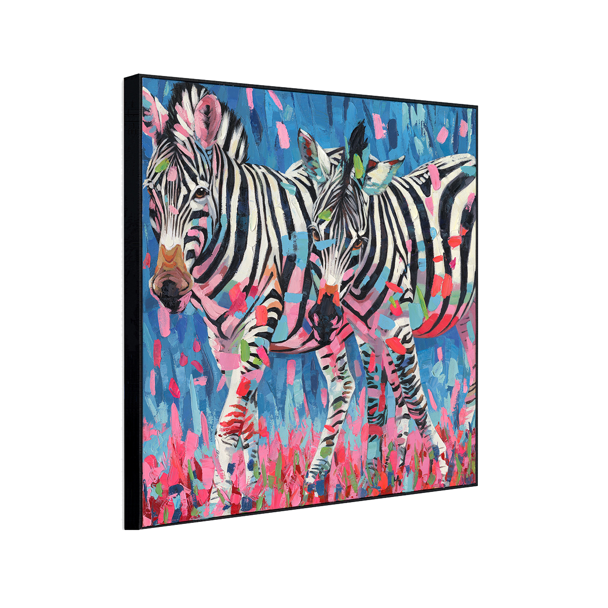 Colorful Zebra Oil Painting #P2646