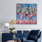 Colorful Zebra Oil Painting #P2646