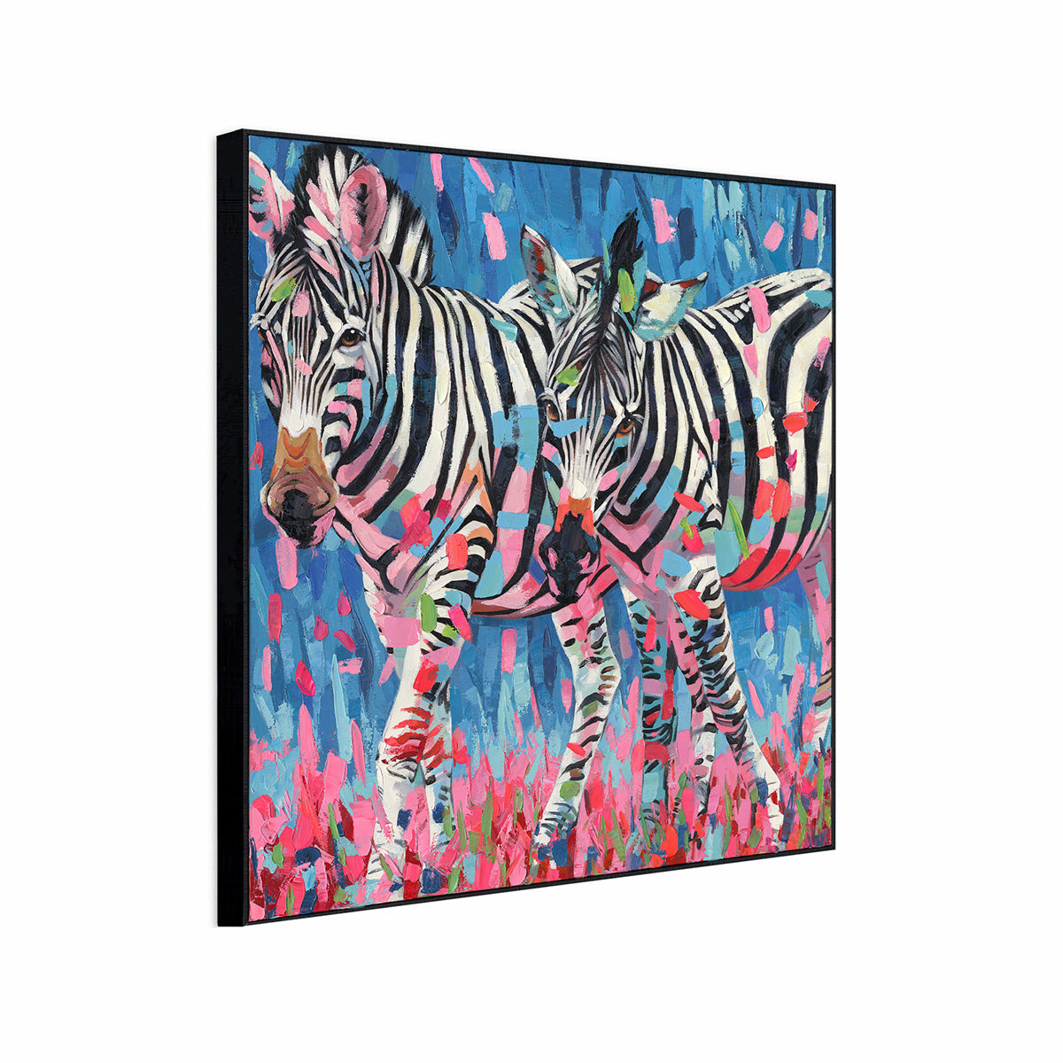 Colorful Zebra Oil Painting #P2646