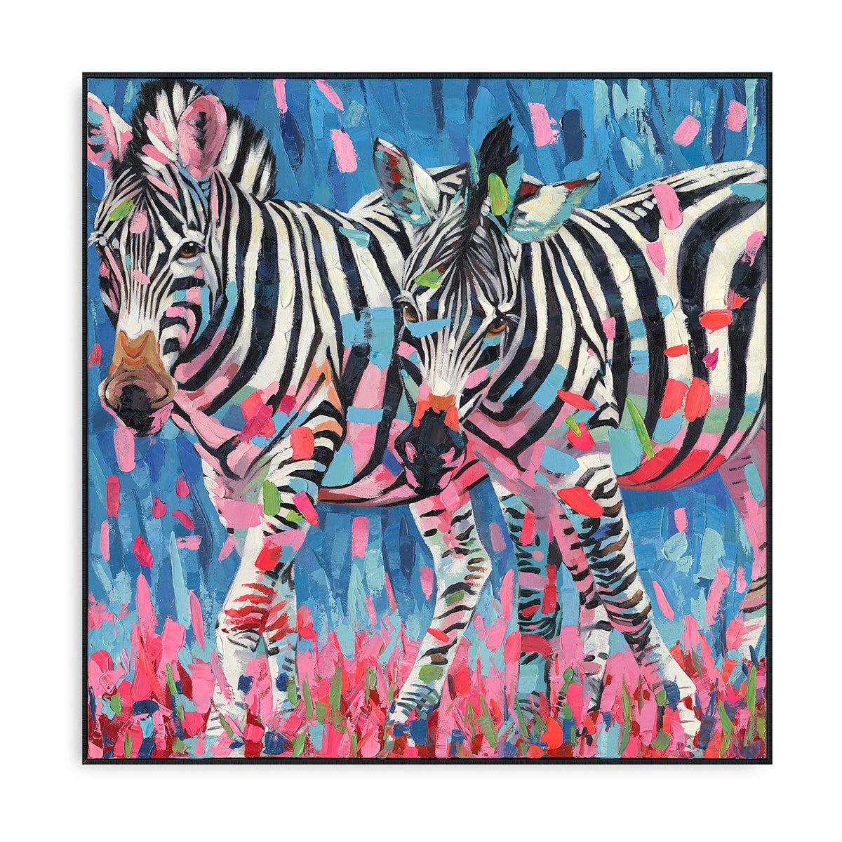 Colorful Zebra Oil Painting #P2646