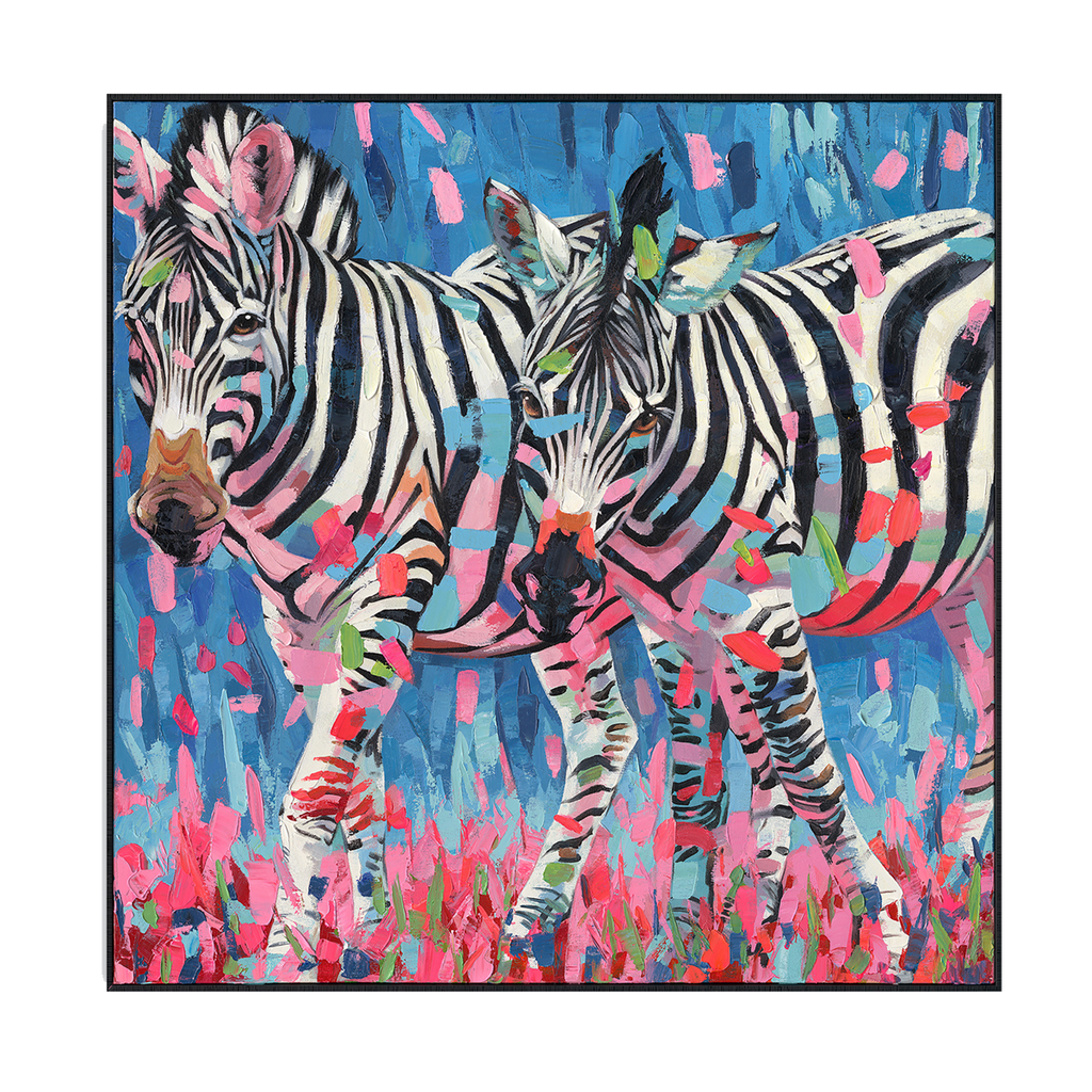 Colorful Zebra Oil Painting #P2646