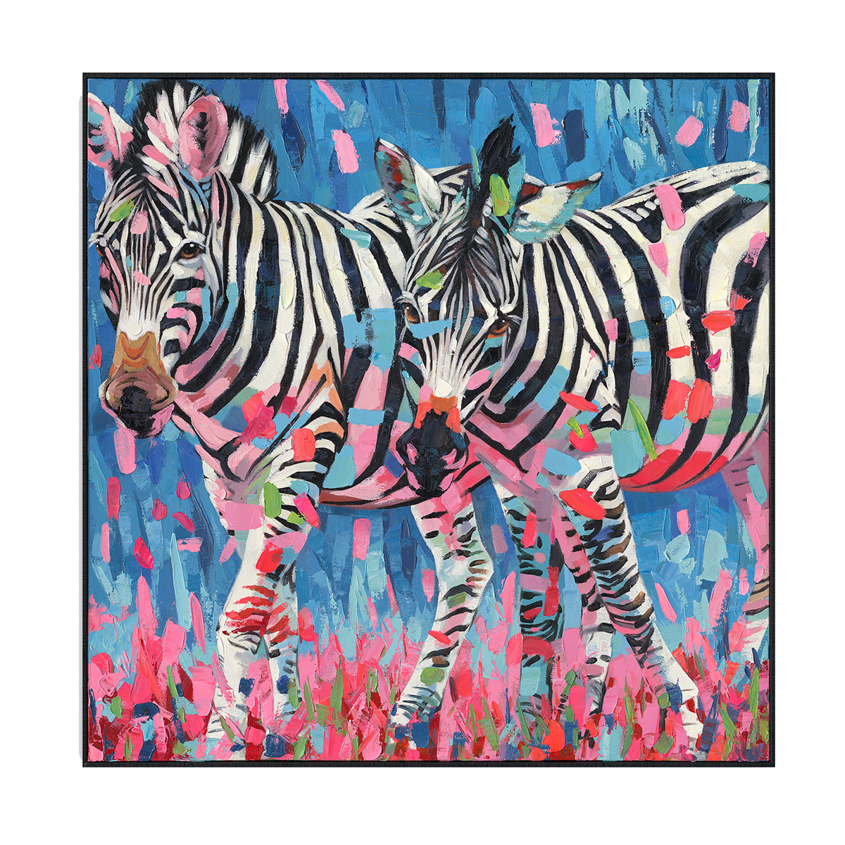 Zebra Rhythm Colorful Animal Painting #P2646