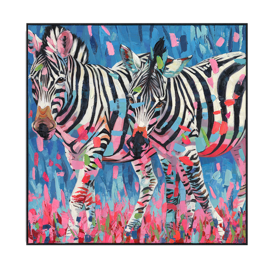 Zebra Rhythm Colorful Animal Painting #P2646
