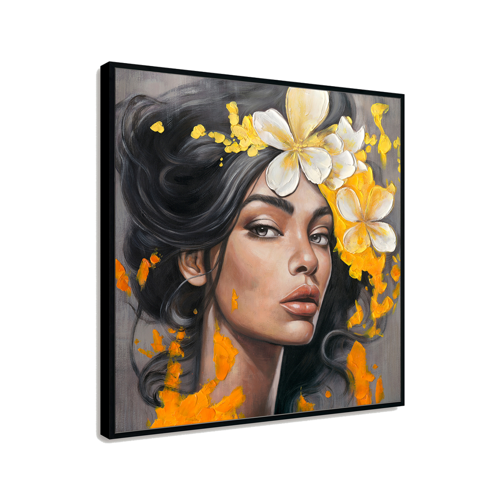 Golden Bloom Elegant Woman Portrait #P2706