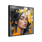Golden Bloom Elegant Woman Portrait #P2706