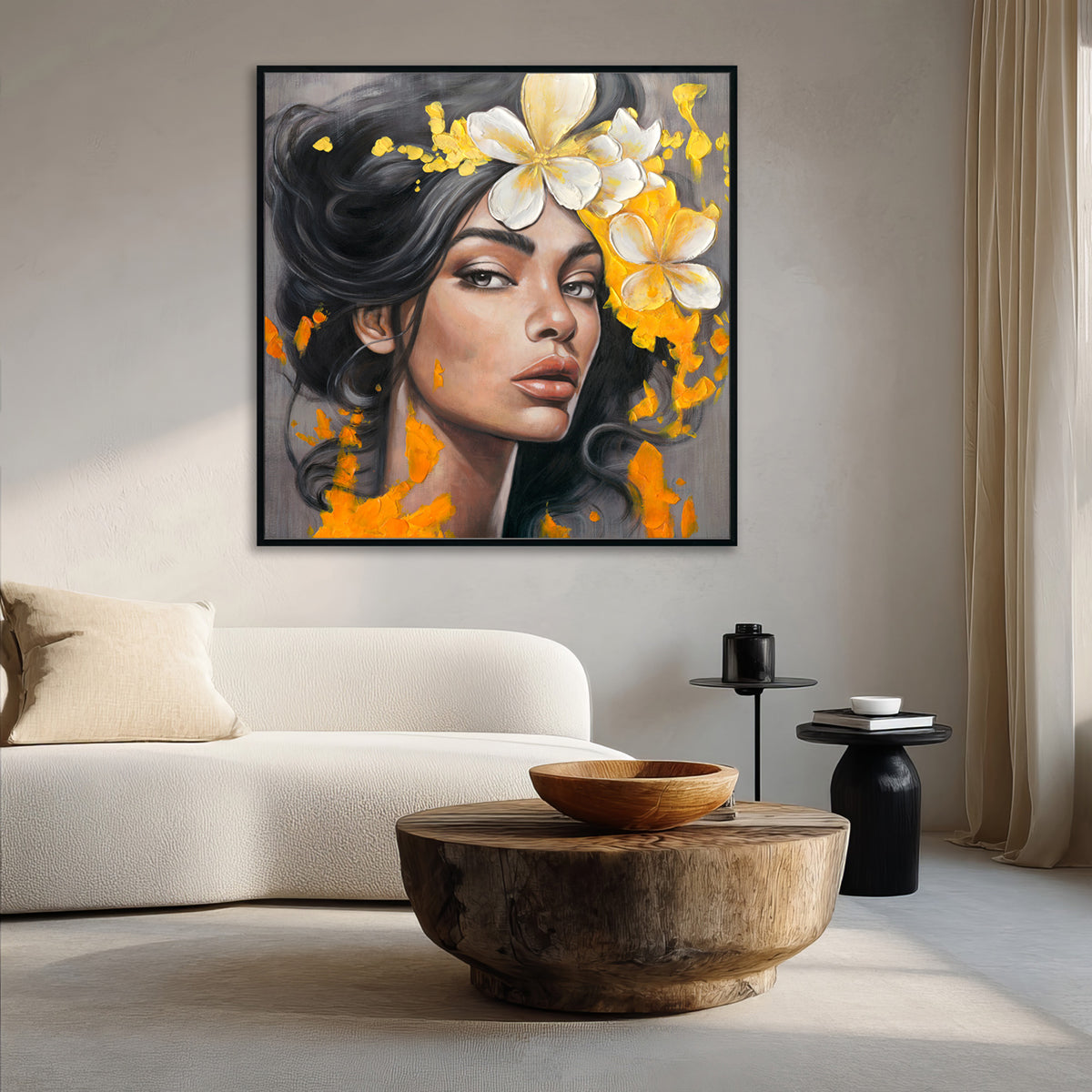 Floral Portrait Oil Painting #P2706