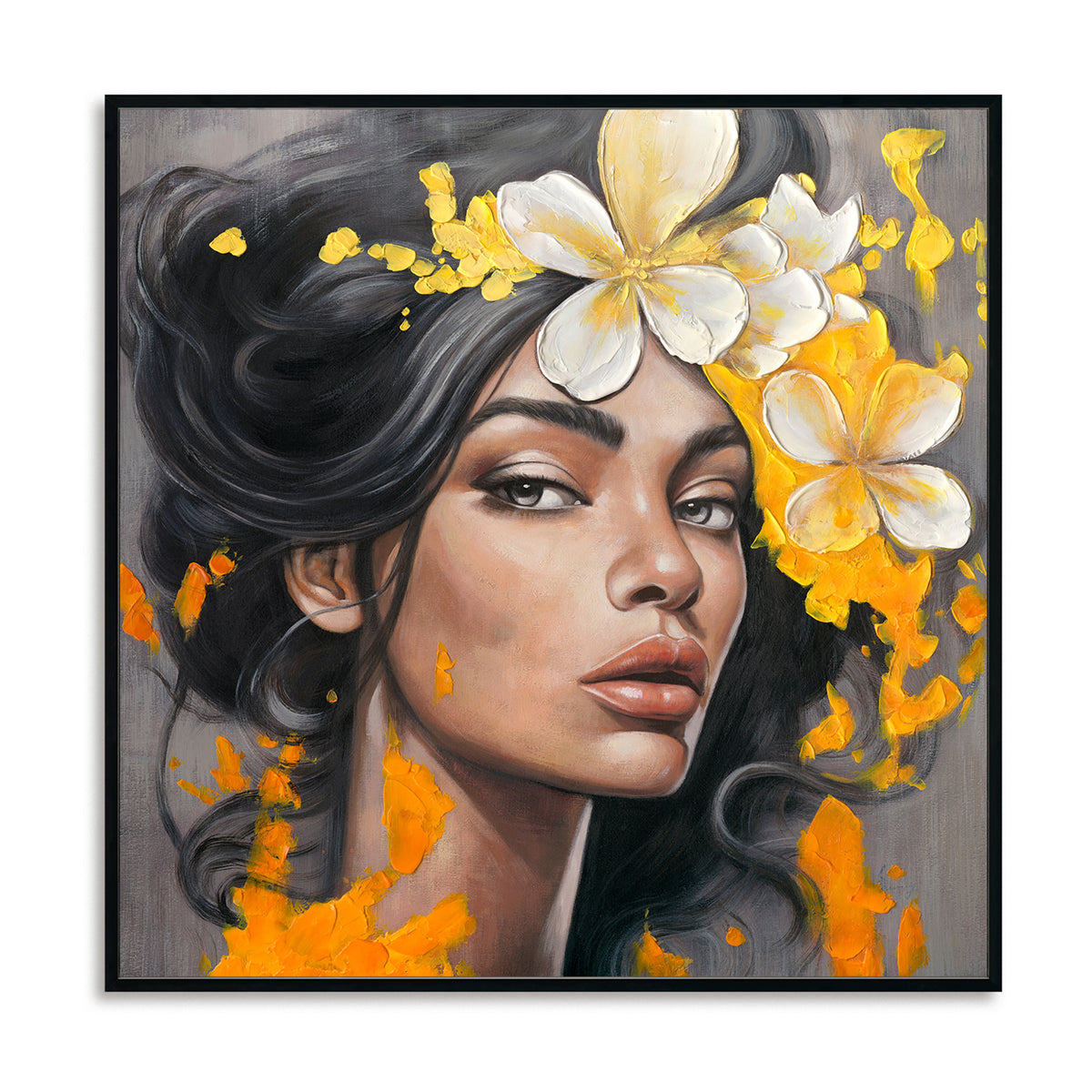 Floral Portrait Oil Painting #P2706