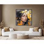 Golden Bloom Elegant Woman Portrait #P2706