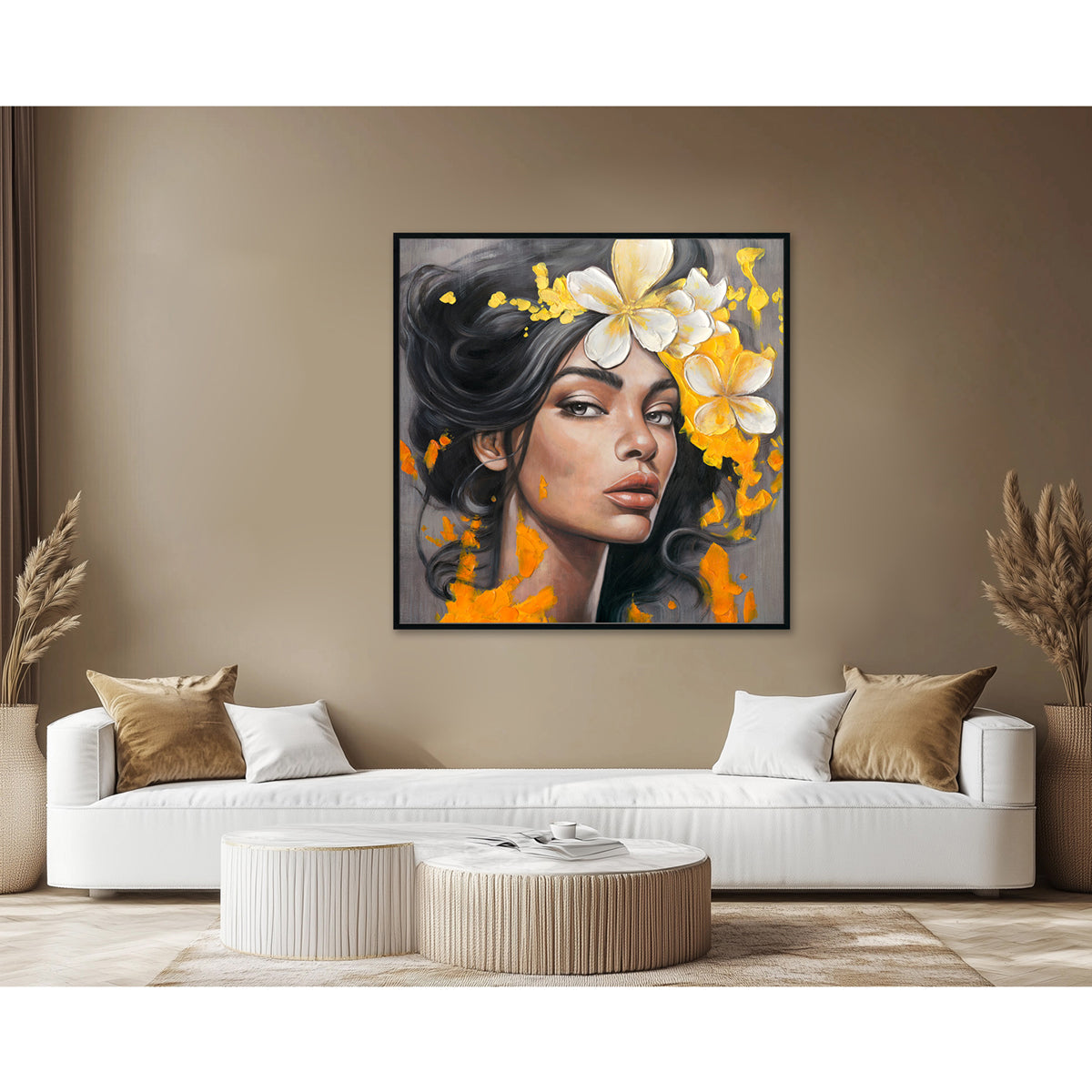 Floral Portrait Oil Painting #P2706