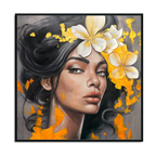 Golden Bloom Elegant Woman Portrait #P2706