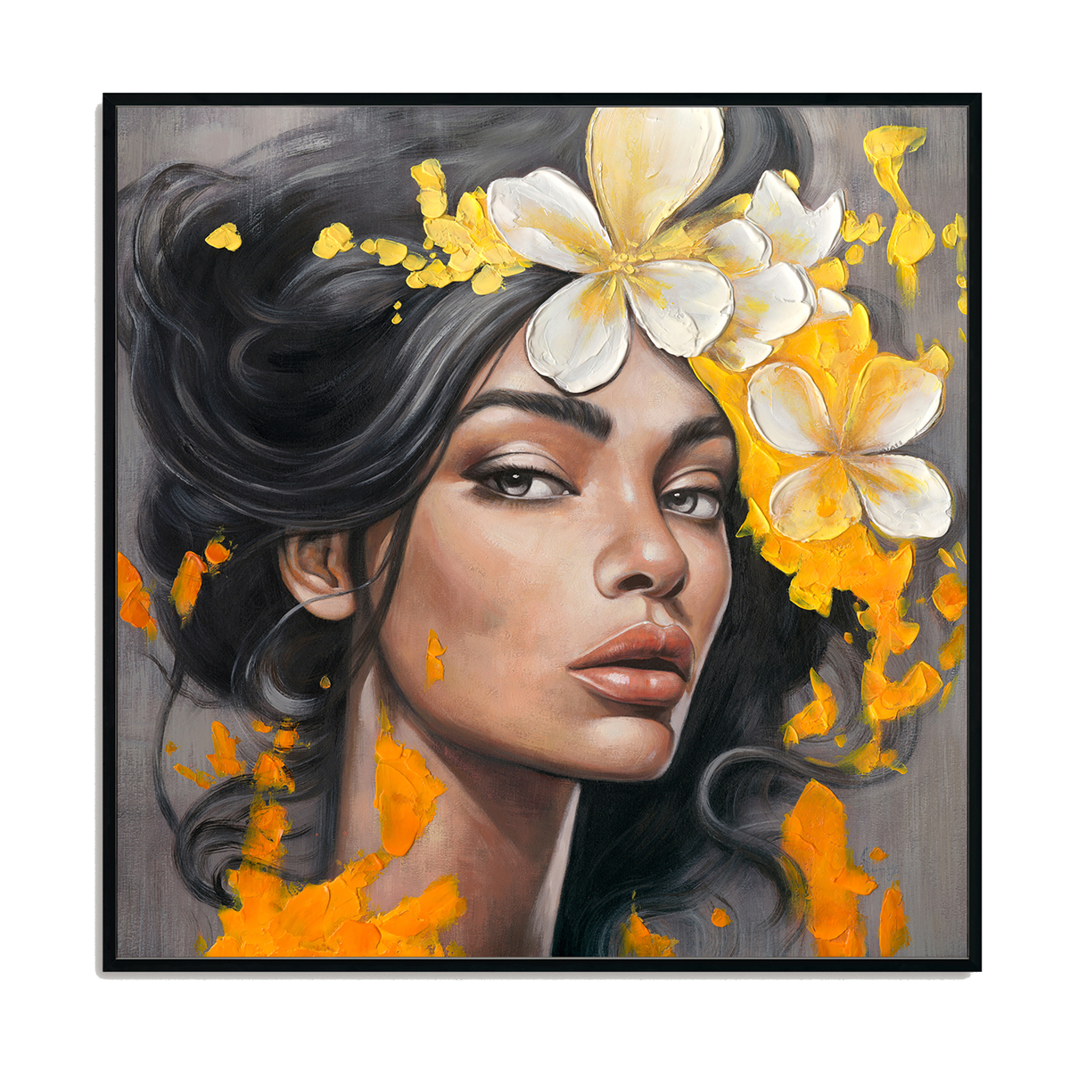 Floral Portrait Oil Painting #P2706