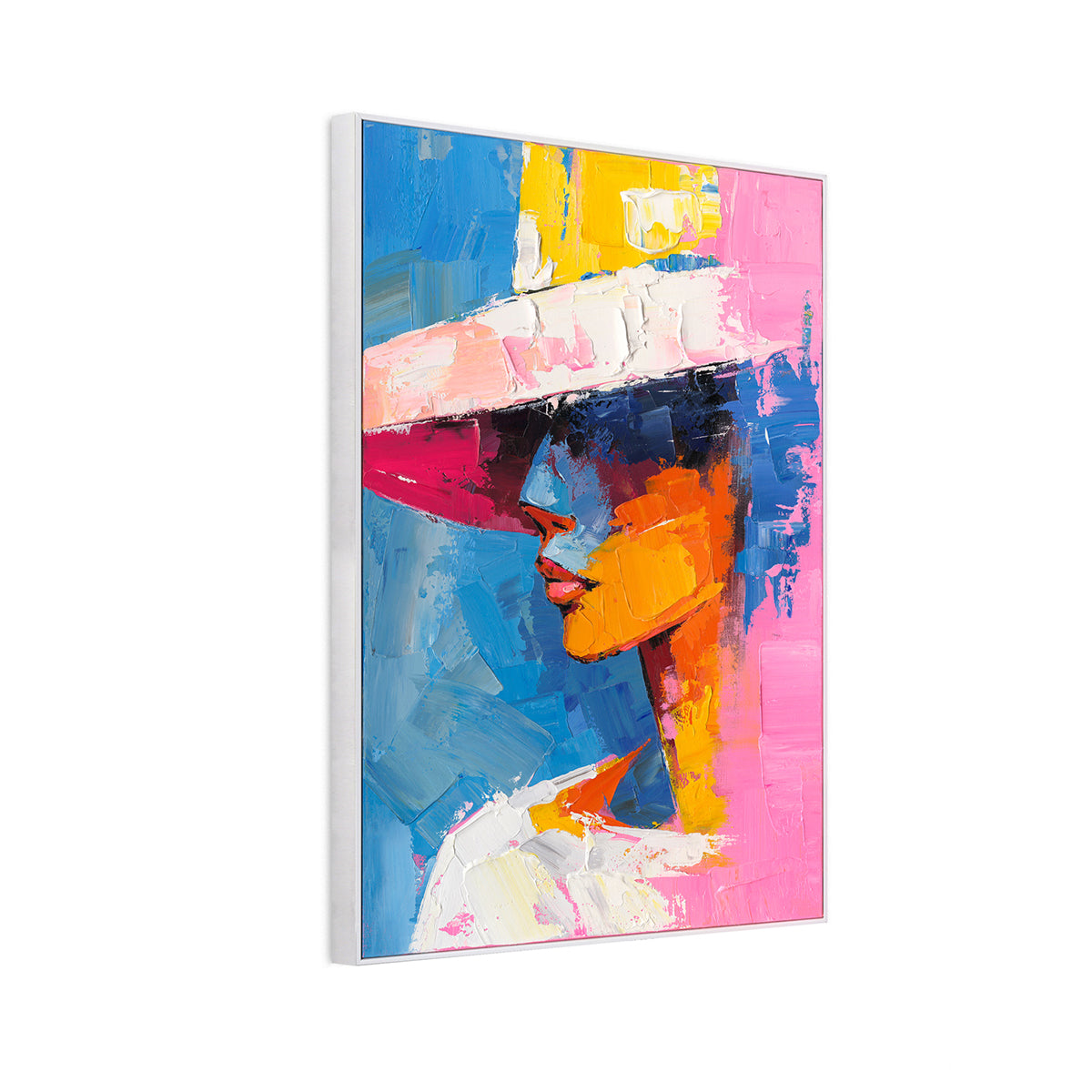 Pastel Hat Lady Abstract Art #P2760