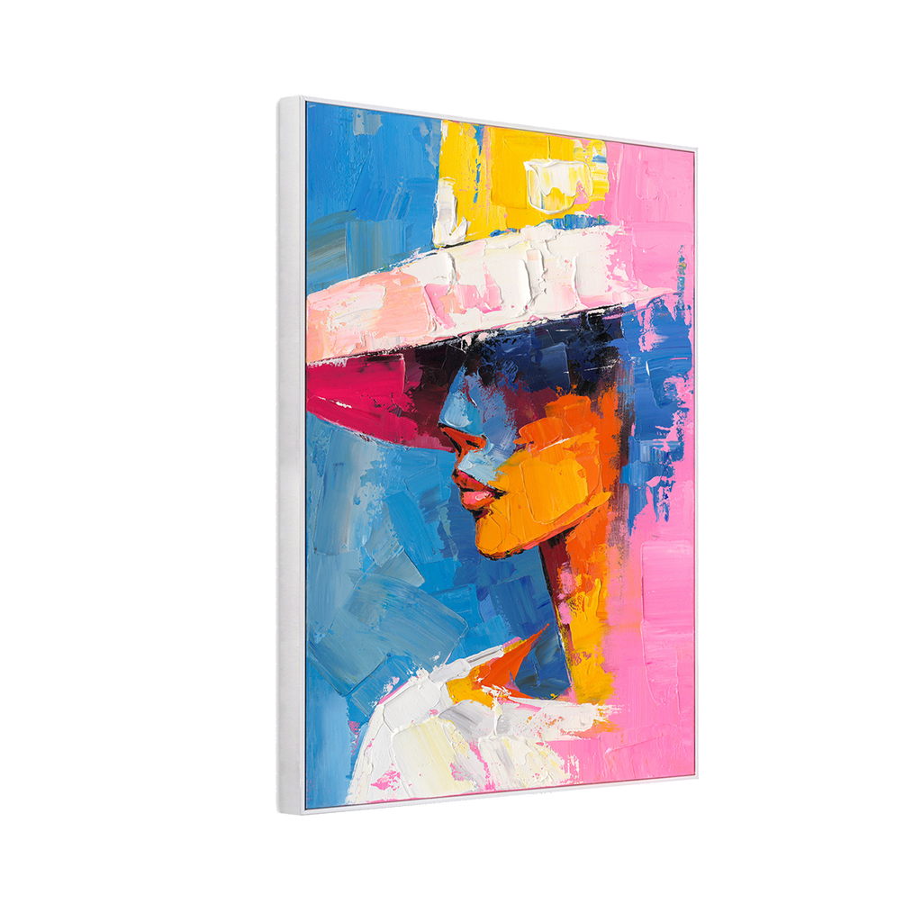 Pastel Hat Lady Abstract Art #P2760