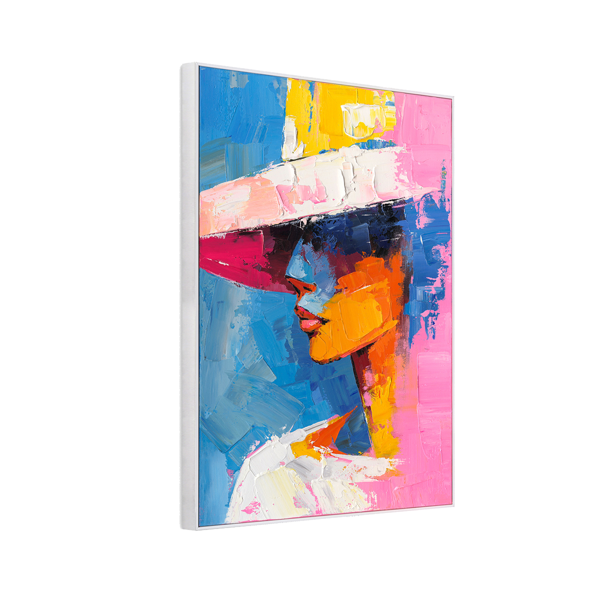 Pastel Hat Lady Abstract Art #P2760