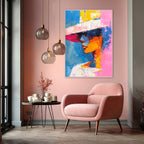 Pastel Hat Lady Abstract Art #P2760