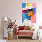 Pastel Hat Lady Abstract Art #P2760