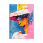 Pastel Hat Lady Abstract Art #P2760