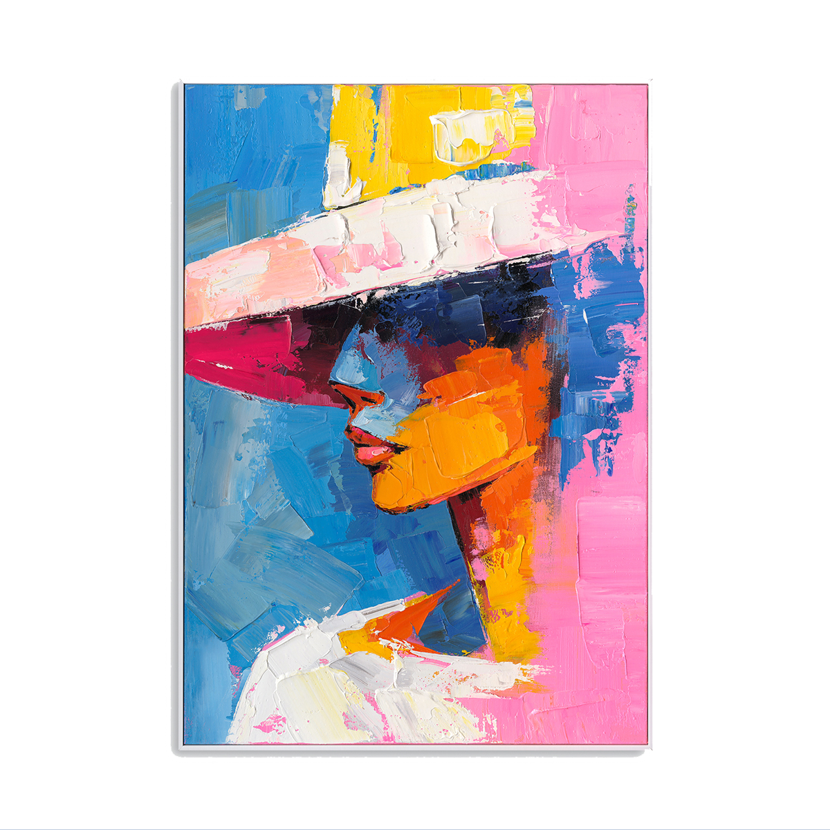 Pastel Hat Lady Abstract Art #P2760