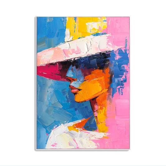 Sunset Fedora Colorful Portrait Painting #P2760