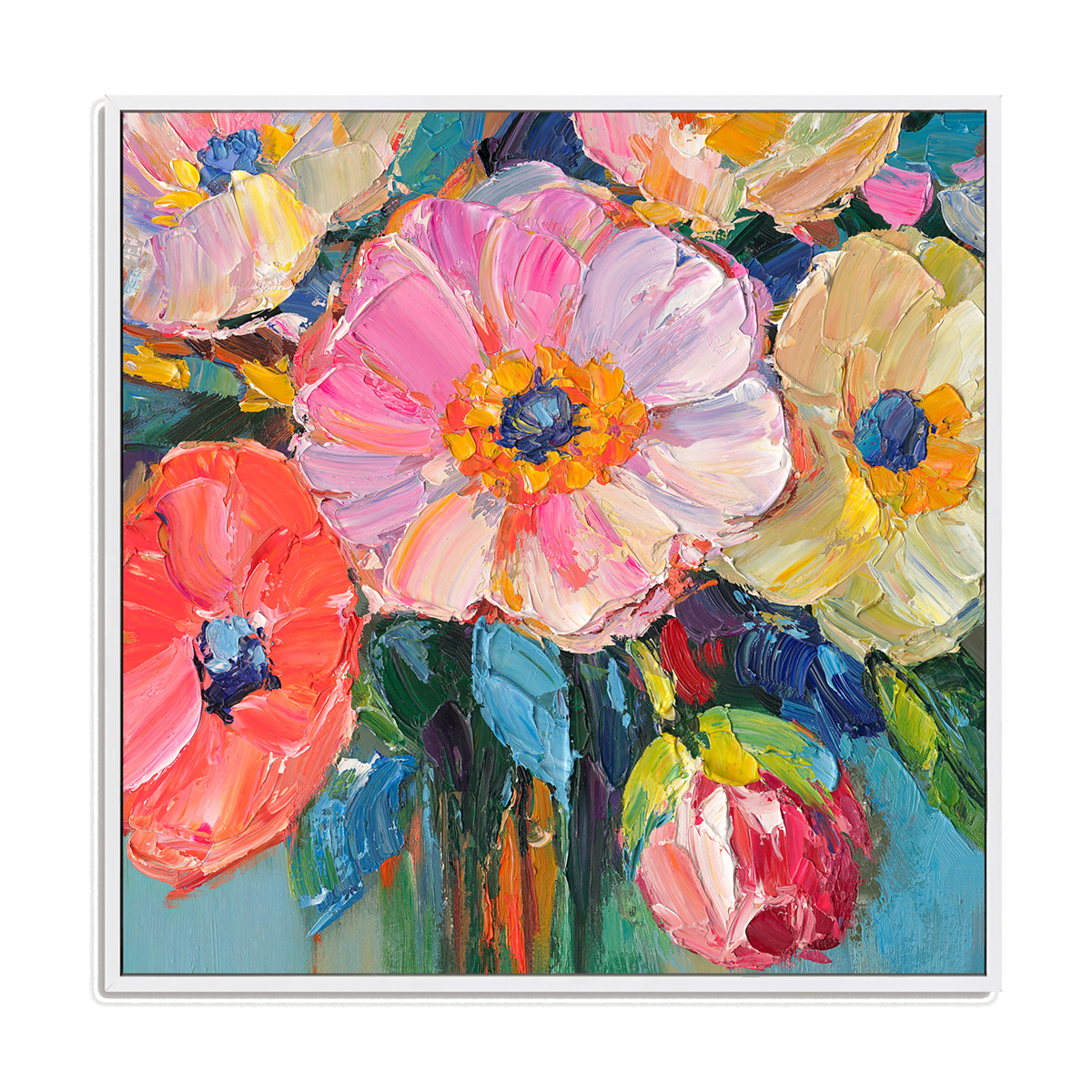 Vibrant Floral Oil Painting #P2853