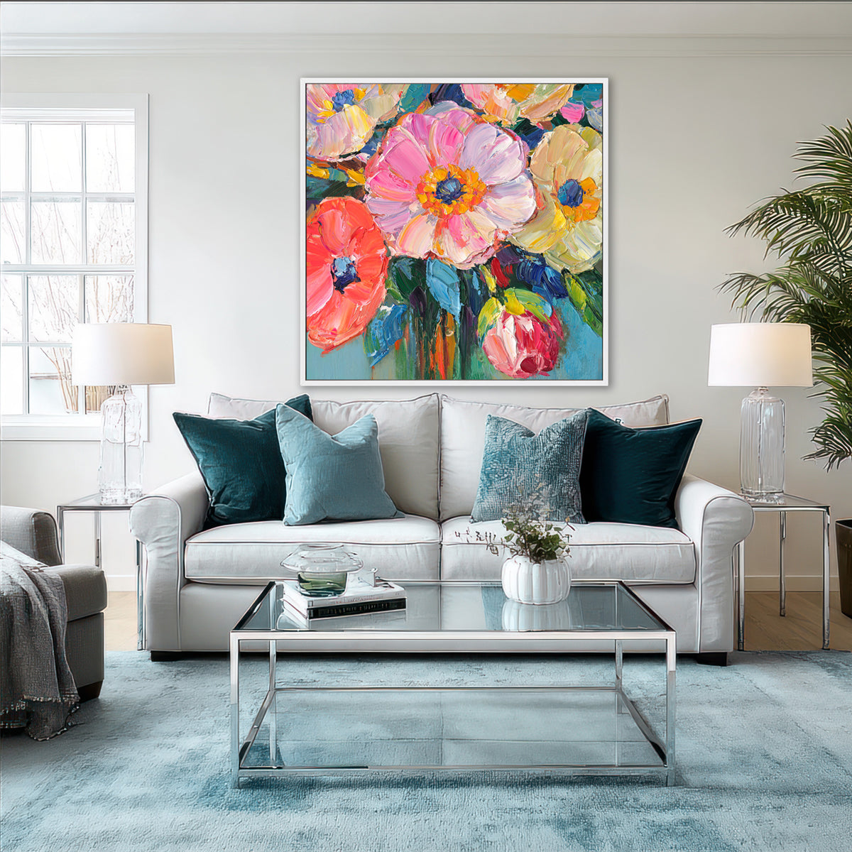 Vibrant Floral Oil Painting #P2853