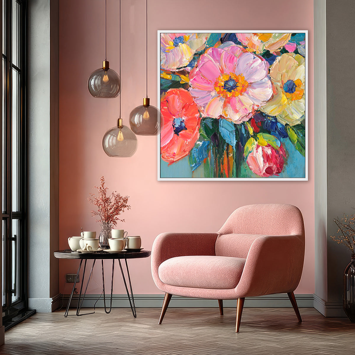 Vibrant Floral Oil Painting #P2853