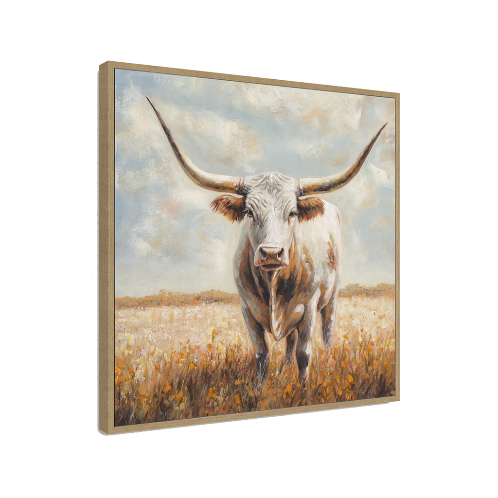 Longhorn Cow Oil Painting #P2861