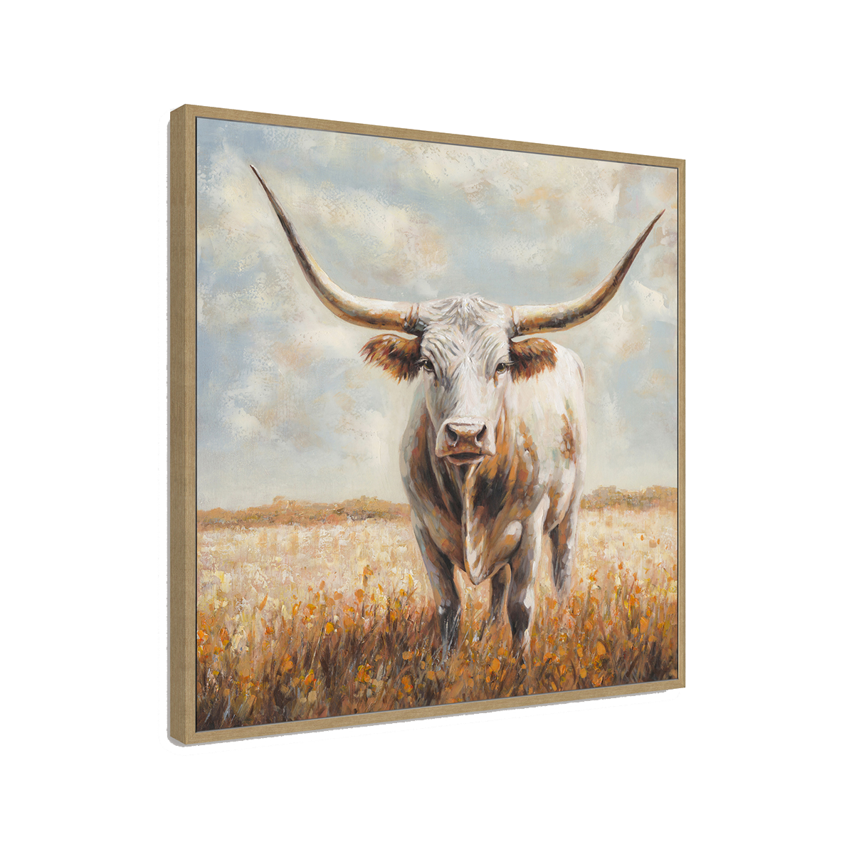 Longhorn Cow Oil Painting #P2861
