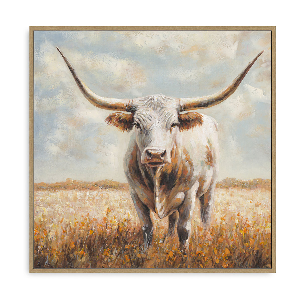 Longhorn Cow Oil Painting #P2861