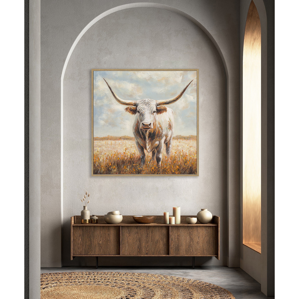 Longhorn Cow Oil Painting #P2861