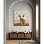 Longhorn Cow Oil Painting #P2861