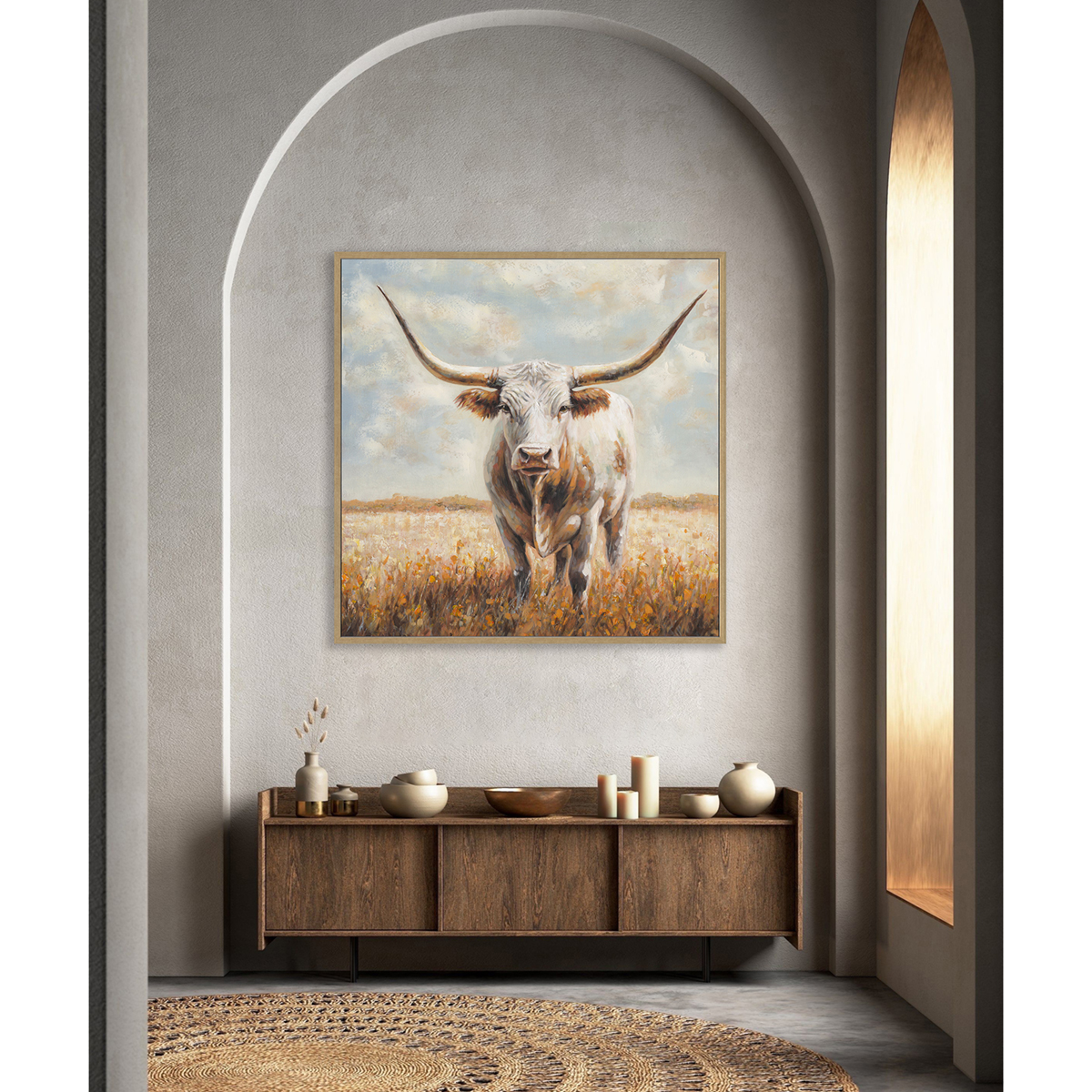 Longhorn Cow Oil Painting #P2861