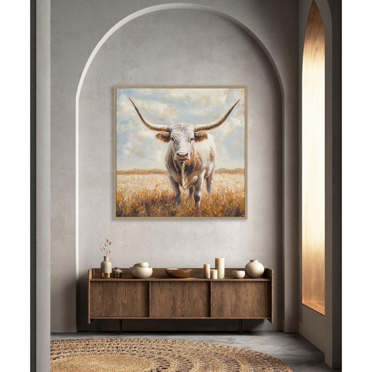 Longhorn Cow Oil Painting #P2861