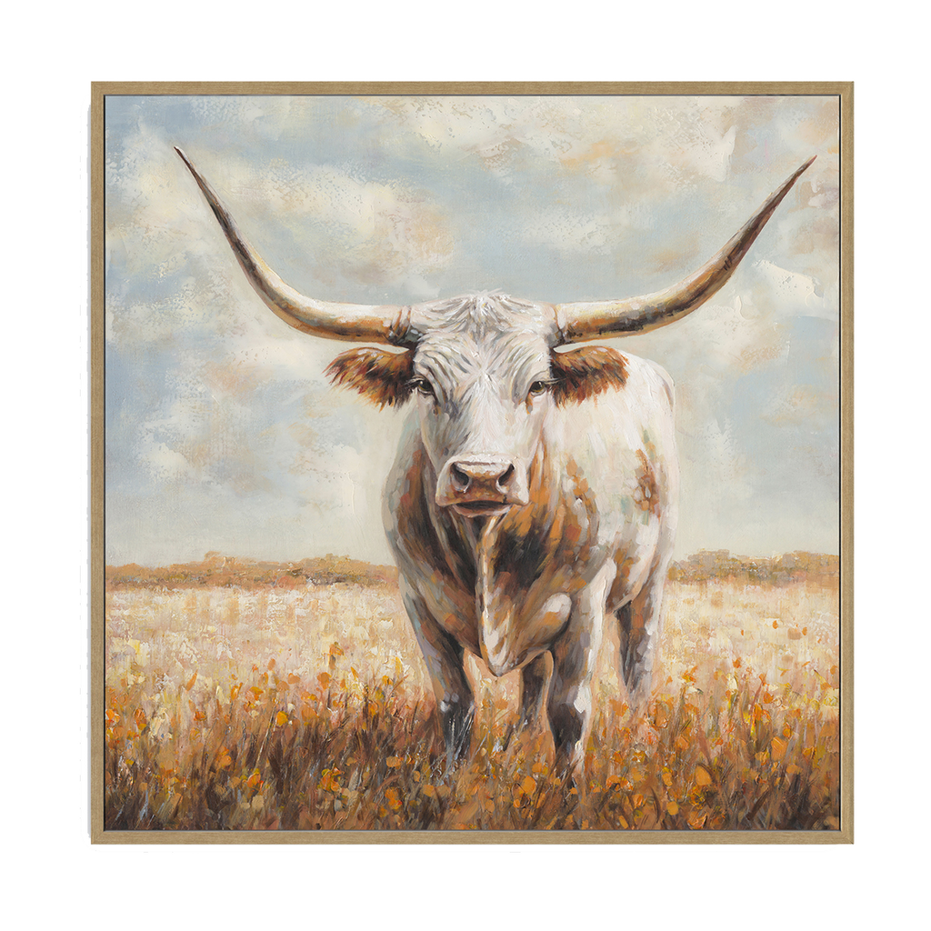 Longhorn Cow Oil Painting #P2861