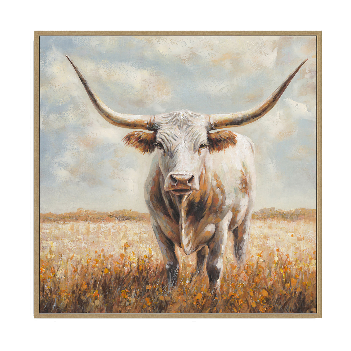 Prairie Monarch Longhorn Cow Painting #P2861