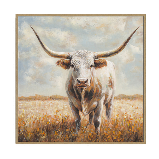 Prairie Monarch Longhorn Cow Painting #P2861