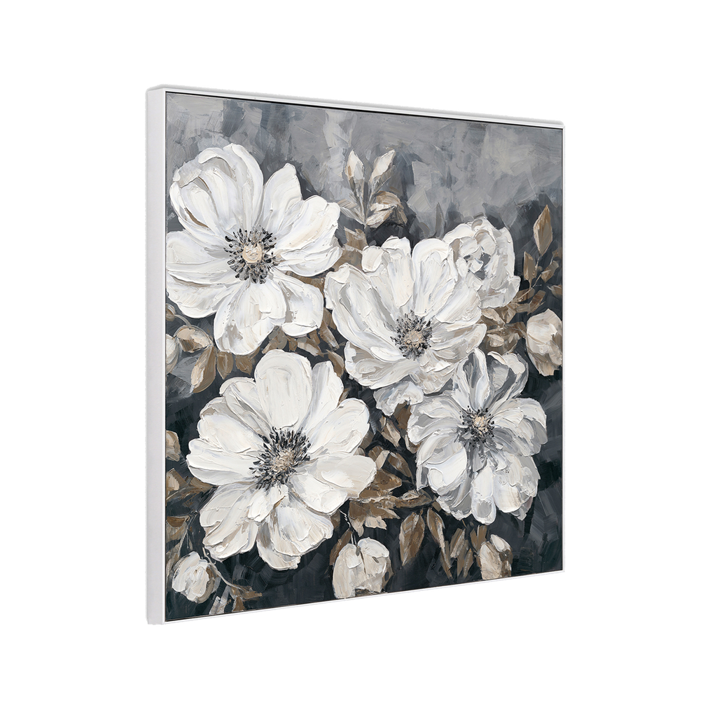White Floral Oil Painting #P3501