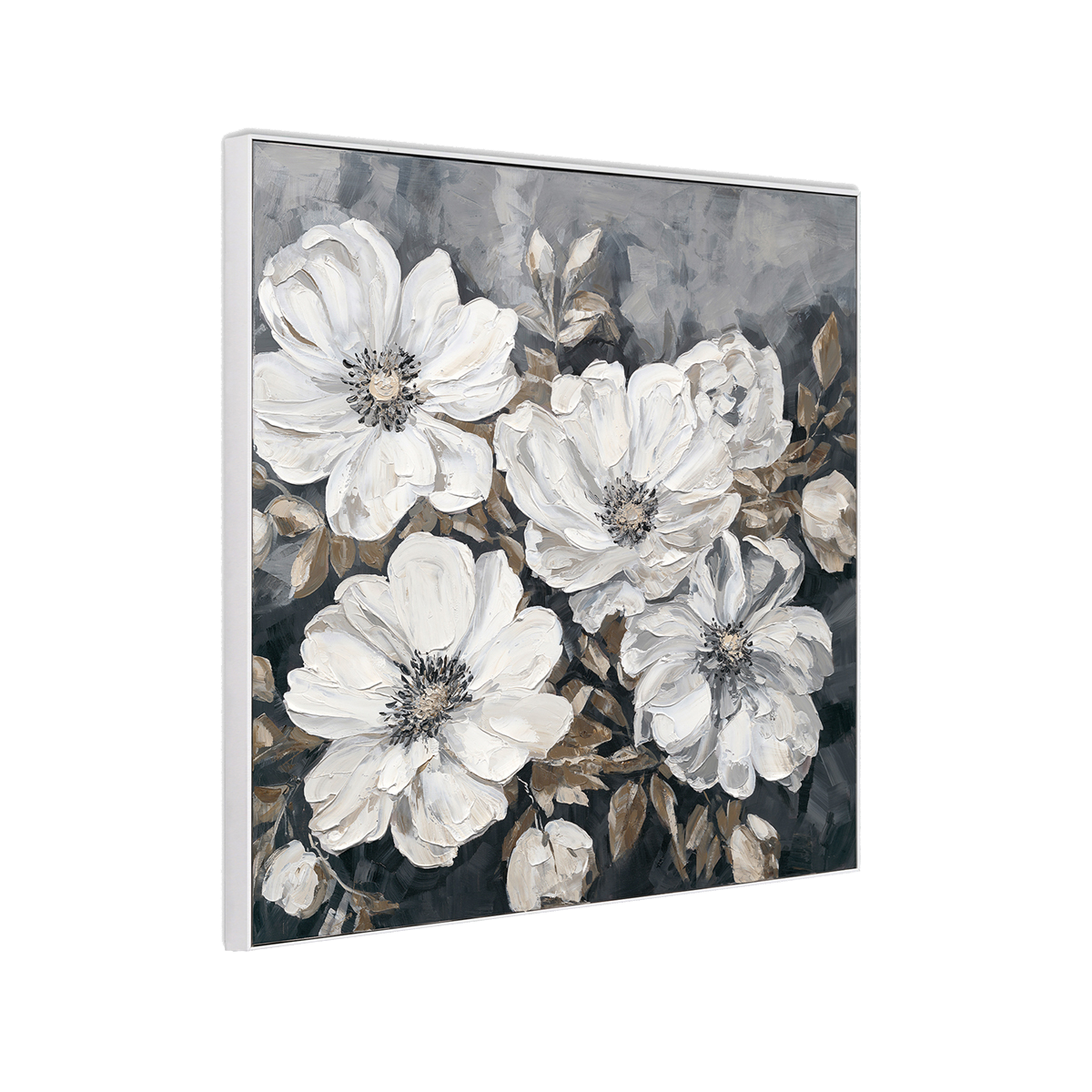 White Floral Oil Painting #P3501