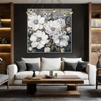 White Floral Oil Painting #P3501