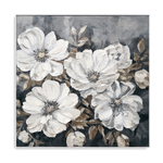 Moonlit Peonies Monochrome Floral Painting #P3501
