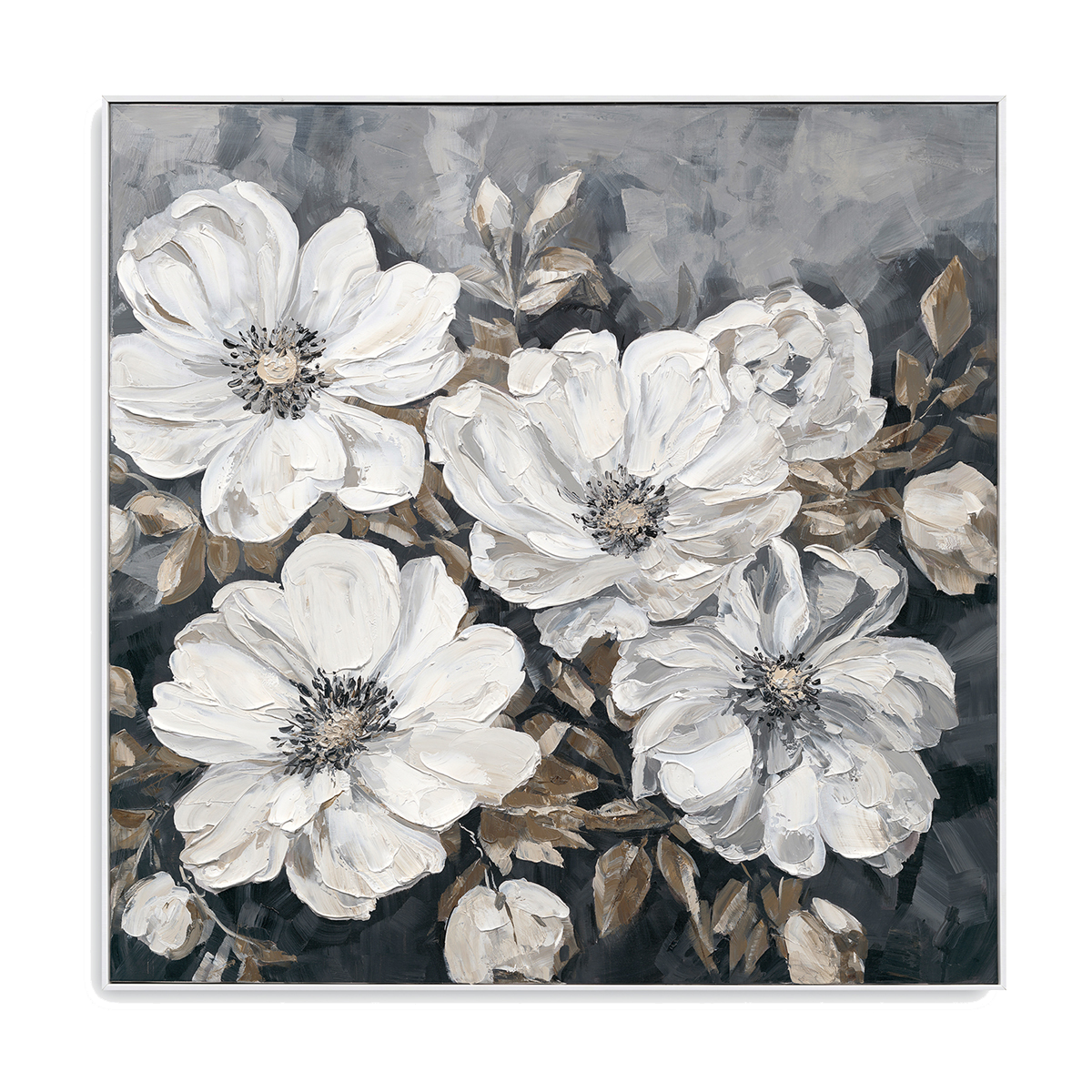 White Floral Oil Painting #P3501