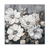 Moonlit Peonies Monochrome Floral Painting #P3501