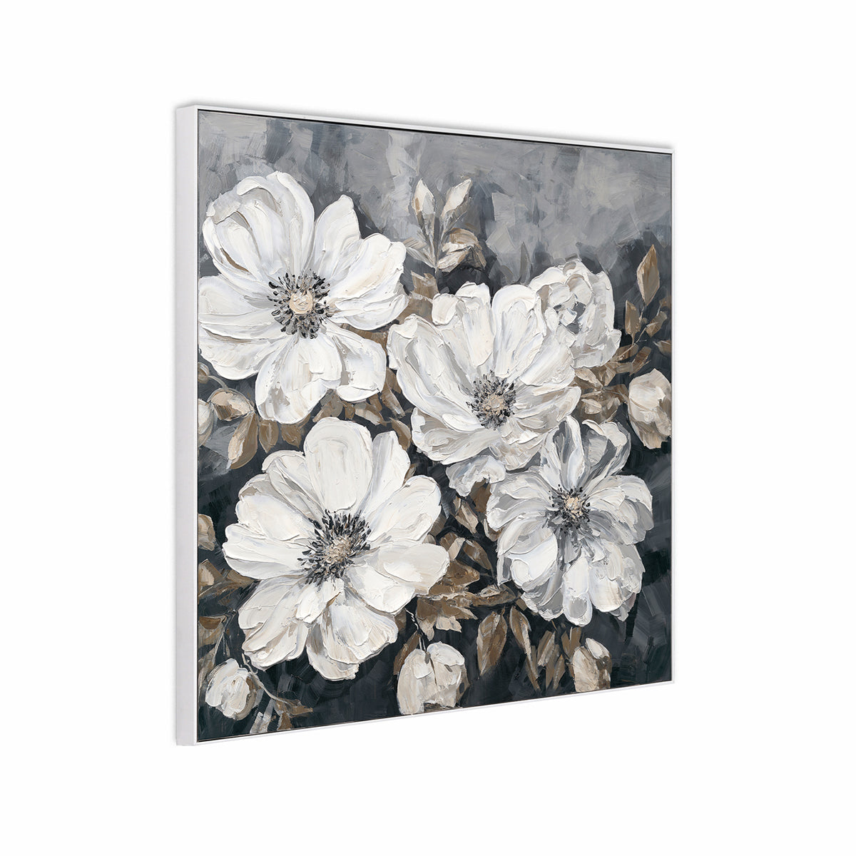 White Floral Oil Painting #P3501