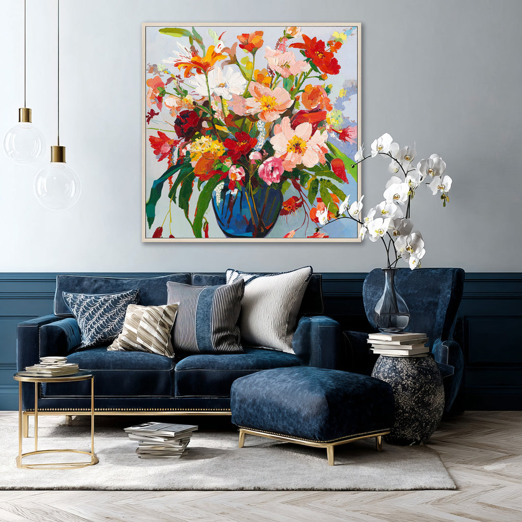 Vibrant Floral Bouquet Oil Painting #P4012