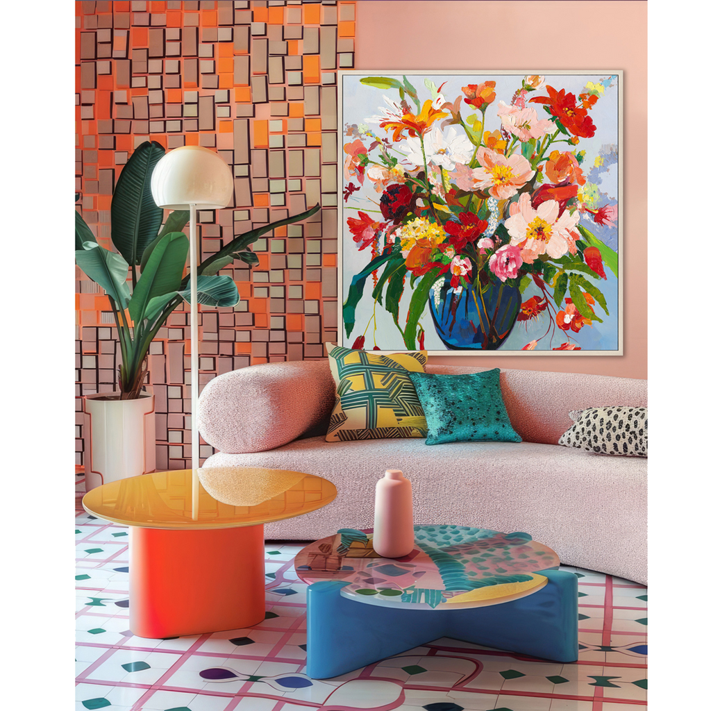 Vibrant Floral Bouquet Oil Painting #P4012